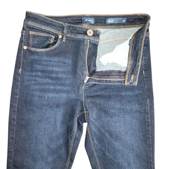 J Jill Jeans Womes Size 6 Blue Dark Denim High Rise Straight Leg Pockets Stretch - Picture 2 of 7